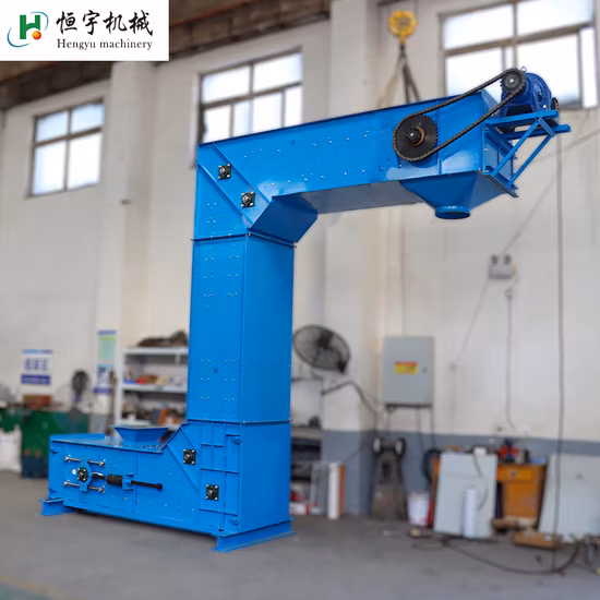 Trasportatore a catena portacavi ed elevatore a tazze per sistema di ingresso/uscita/retromarcia silo in acciaio